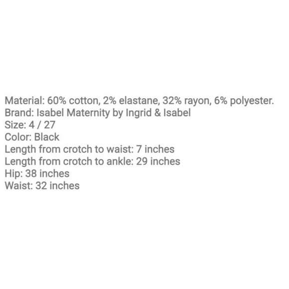 Isabel Maternity - Inset Panel Skinny Maternity Jeans - Size 4/27 - Black Color - Picture 10 of 10